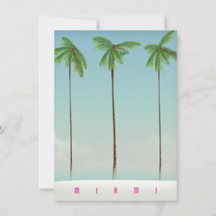 Convite Cartaz de viagem de palmeira de Miami, Flórida.
