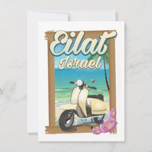 Convite Cartaz de viagem de scooter da Praia de Eilat Isra