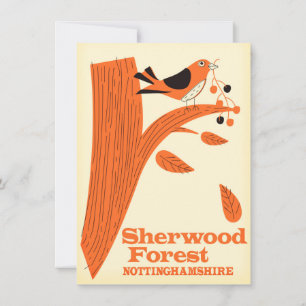 Convite Cartaz de viagem de Sherwood Forest, Nottinghamshi
