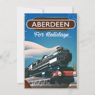 Convite Cartaz de viagem de trem antigo de Aberdeen Escóci