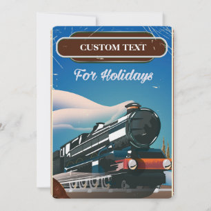 Convite Cartaz de viagem de trem personalizado