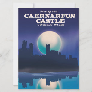Convite Cartaz de viagem do Castelo de Caernarfon, Gwynedd
