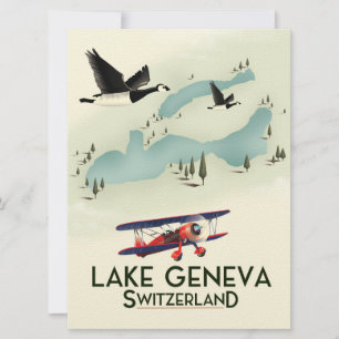 Convite cartaz de viagem do lago de genebra suíça