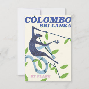 Convite Cartaz de viagem estilo vintage Colombo Sri Lanka