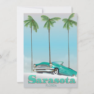 Convite Cartaz de viagem estilo vintage de Sarasota Flórid