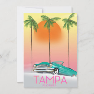 Convite Cartaz de viagem estilo vintage Tampa Flórida