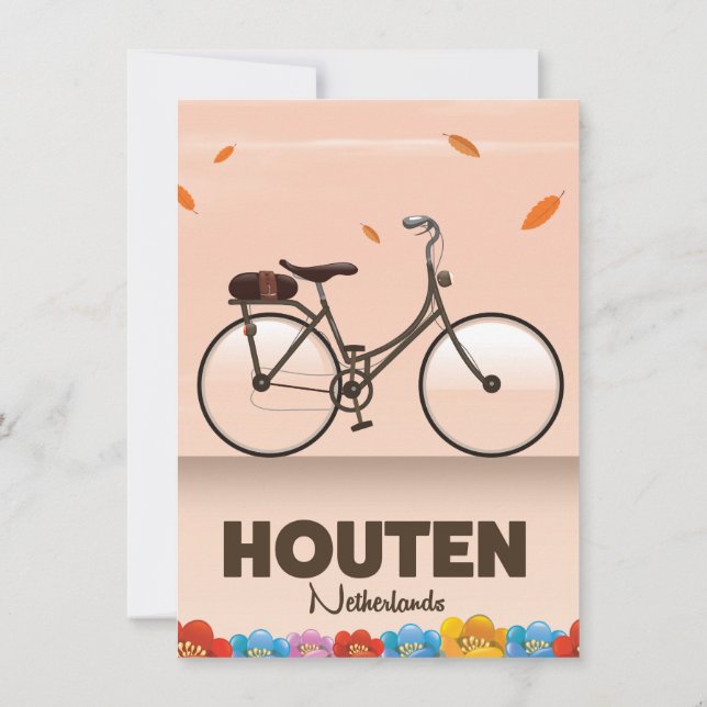 Convite Cartaz de viagem Houten Holanda. (Verso)