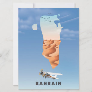 Convite Cartaz de viagem ilustrado do Bahrein.