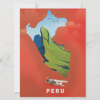 cartaz de viagem ilustrado do mapa do Peru