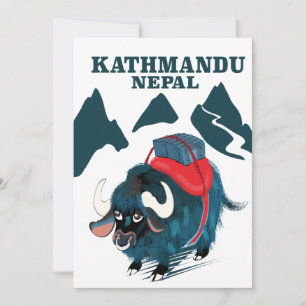 Convite Cartaz de viagem Katmandu Nepal Impressão em tela