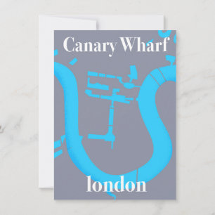 Convite cartaz de viagem mapa canary wharf londres