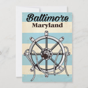Convite Cartaz de viagem náutico vintage Baltimore Marylan