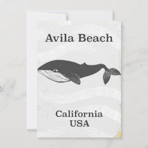 Convite Cartaz de viagem para Avila Beach Califórnia