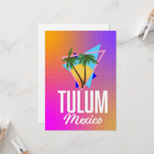 Convite Cartaz de viagem retrô Tulum México.