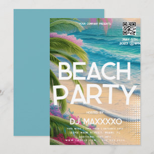 Convite Cartaz do Evento de Festa na Praia Tropical Club B