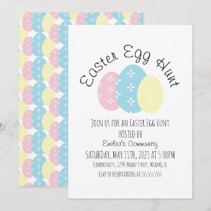 Convite Cartaz do Evento de Páscoa Pastel Caça aos Ovos de