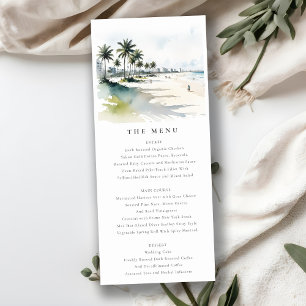 Convite Cartaz do Menu Casamento de Árvore de Palma de Mia