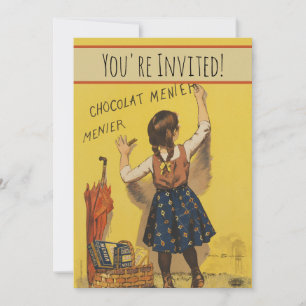 Convite Cartaz Francês Vintage Chocolat Menier Arte Bouiss