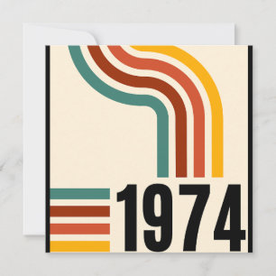Convite Cartaz Retro Vintage 1974 Aniversário de 50 anos