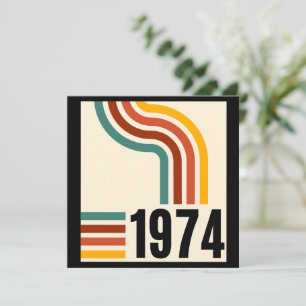 Convite Cartaz Retro Vintage 1974 Aniversário de 50 anos