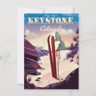 Convite Cartaz vintage estilo Keystone, Colorado Ski.