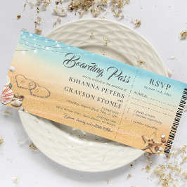 Convite Cartazes de Passagem em Casamento de Areia