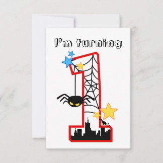 Convite Carte "i'm turning 1" spider