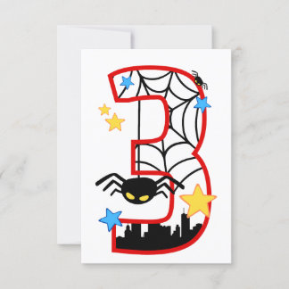 Convite Carte invitation anniversaire 3 ans spider