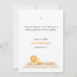 Convite Carte Parrain / Marraine Lion mignon