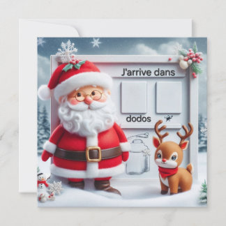 Convite Carte Postale "Le Père arrive dans .."