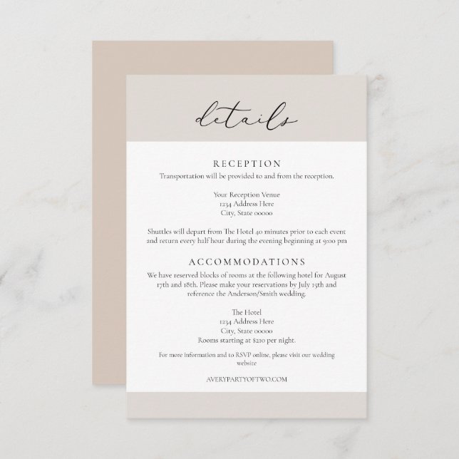 Convite Carteira de Detalhes de Casamento do Estilo do Pas (Frente/Verso)