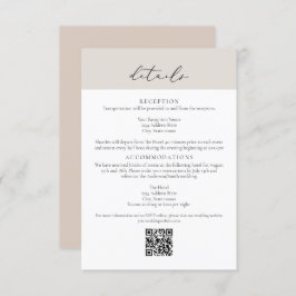 Convite Carteira de Detalhes QR de Casamento do Estilo de