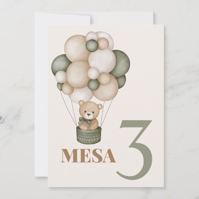 Convite Cartel do Chá de fraldas do Urso de Teddy (Frente)