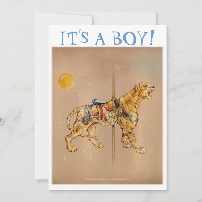 Convite - Cartões de Anúncio - Carrossel Tiger (Frente)