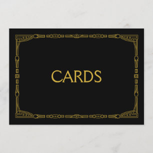 Convite "Cartões" Sinal de Casamento Estilo Arte Deco Dour
