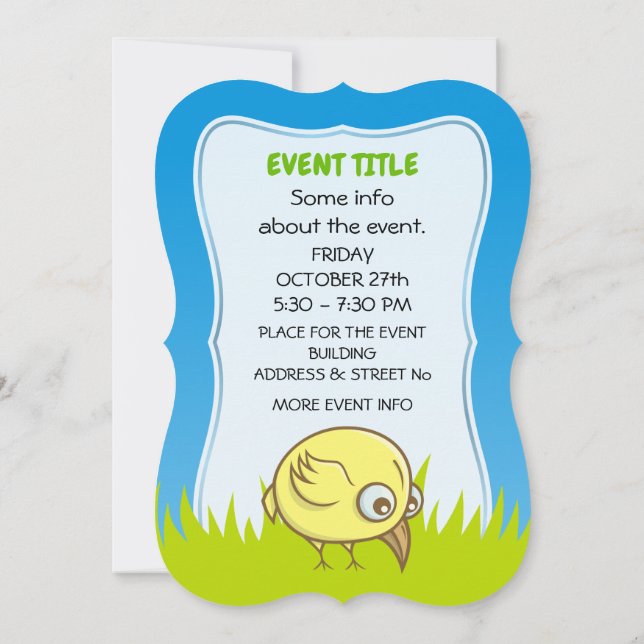 Convite Cartografia de aves amarelas (Verso)