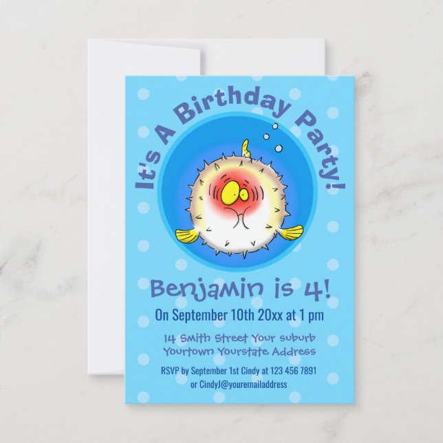 Convite Cartografia de peixe-porco-espinho-espinho (Frente)