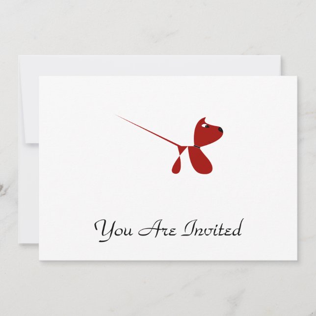 Convite Cartoon bonitinho de cachorro-fofo (Frente)