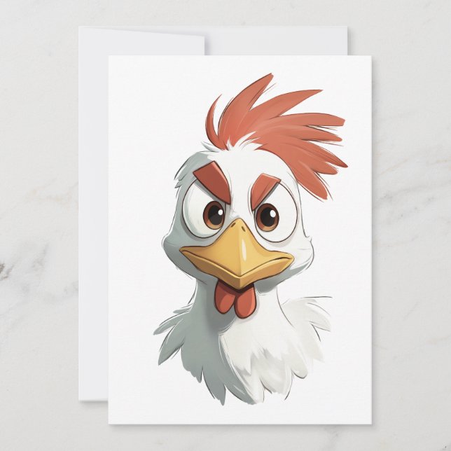 Convite Cartoon Chicken Head (Frente)