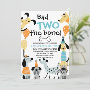 Convite Cartoon Como Dois Maus O segundo aniversário Dos C