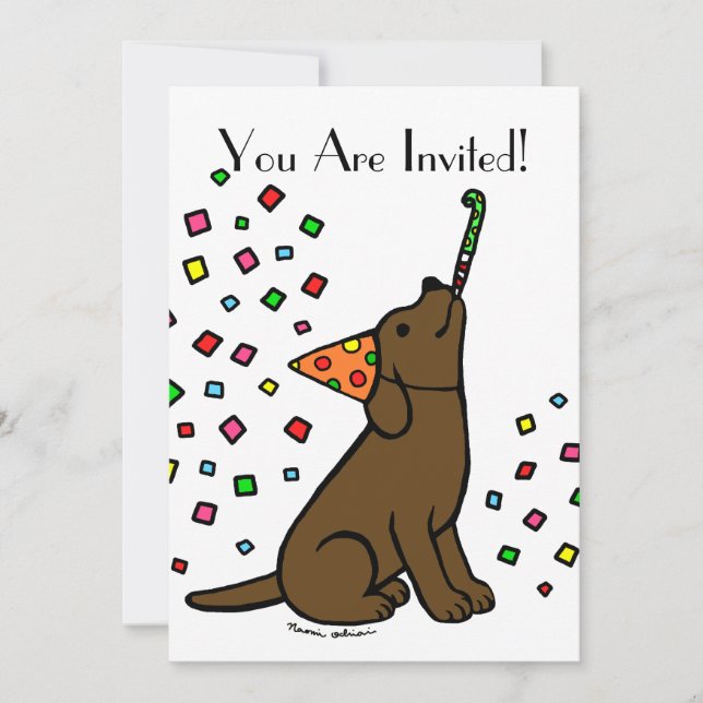 Convite Cartoon de chocolate de aniversário (Frente)