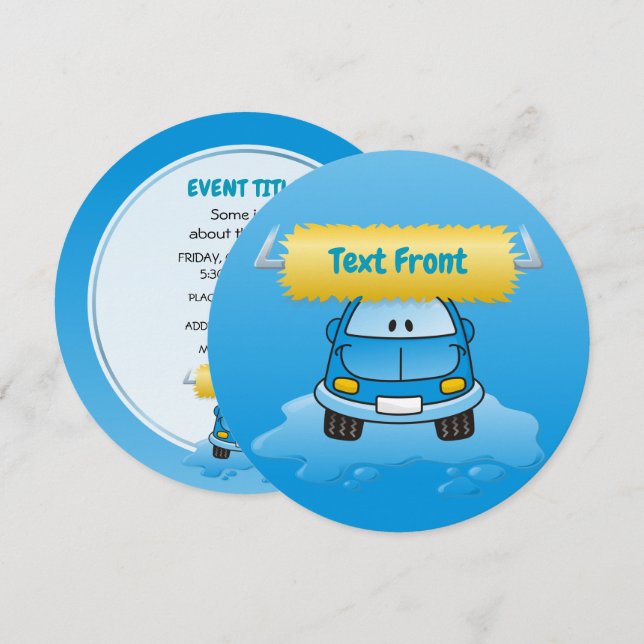 Convite Cartoon de lavagem (Frente/Verso)