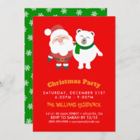 Cartoon do Papai Noel e Urso Polar