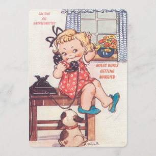 Convite Cartoon engraçado fofoca de casamento