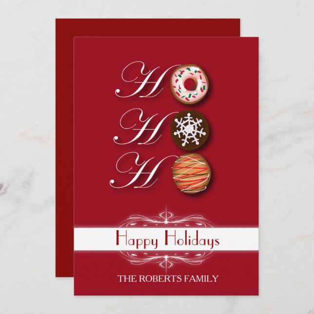 Convite Cartoon HoHo Natal Cookies Feliz Feriado (Frente/Verso)