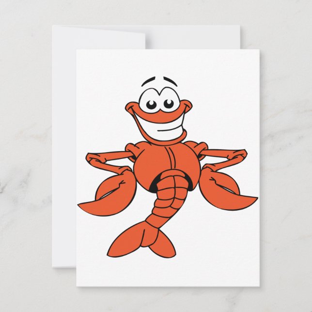 Convite Cartoon Lobster de Sorriso (Frente)