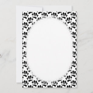 Convite Cartoon Paws And Bones Patterno DIY Vazio