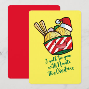 Convite Cartoon personalizável de macarrão de Natal