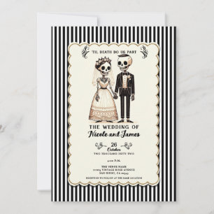 Convite Cartoon Skeleton Bride + Casamento Whimsical