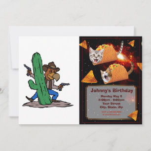 Convite Cartoon Villain Hawk  escolher cor de fundo